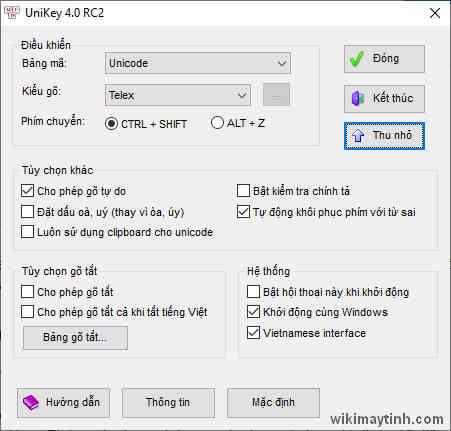  Phần mềm gõ tiếng Việt Unikey