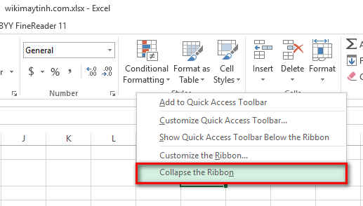 Cách hiển thị thanh công cụ trong Excel [Ribbon Bar]