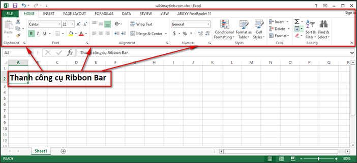 Cách hiển thị thanh công cụ trong Excel [Ribbon Bar]
