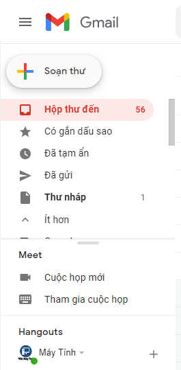 Thư mục mặc định trong Gmail