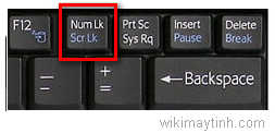 Phím numlock trên bàn phím máy tính xách tay ở đâu?
